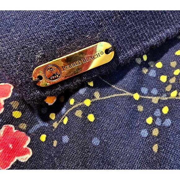 Cutter & Buck Pebble Beach Polo Floral Cotton Womens Button Golf Top, Sz M - Picture 6 of 11